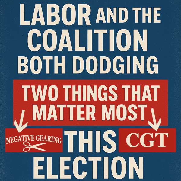 Labor and the Coalition both dodging two things that matter most this election